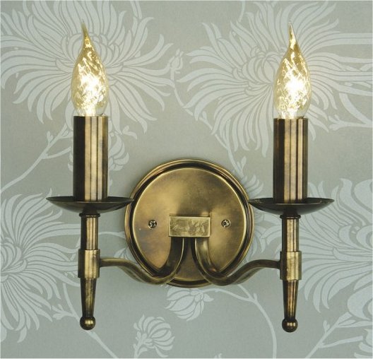 Antique Brass Double Wall Light 7876